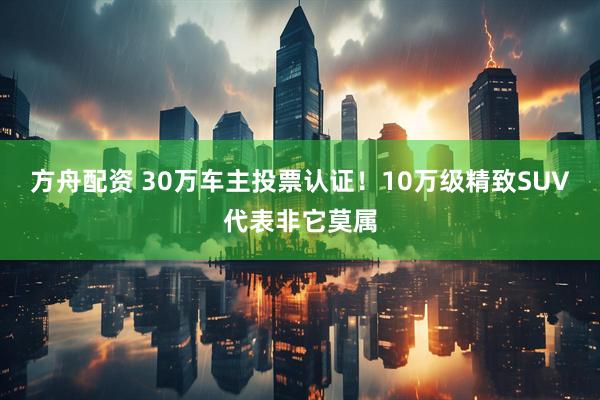 方舟配资 30万车主投票认证！10万级精致SUV代表非它莫属