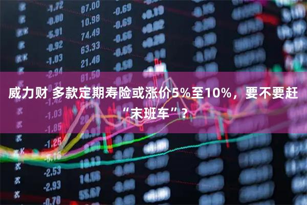 威力财 多款定期寿险或涨价5%至10%，要不要赶“末班车”？